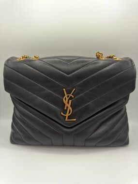 Saint Laurent Loulou Large Shoulder Bag YSL Gold Chain in Quilted Black